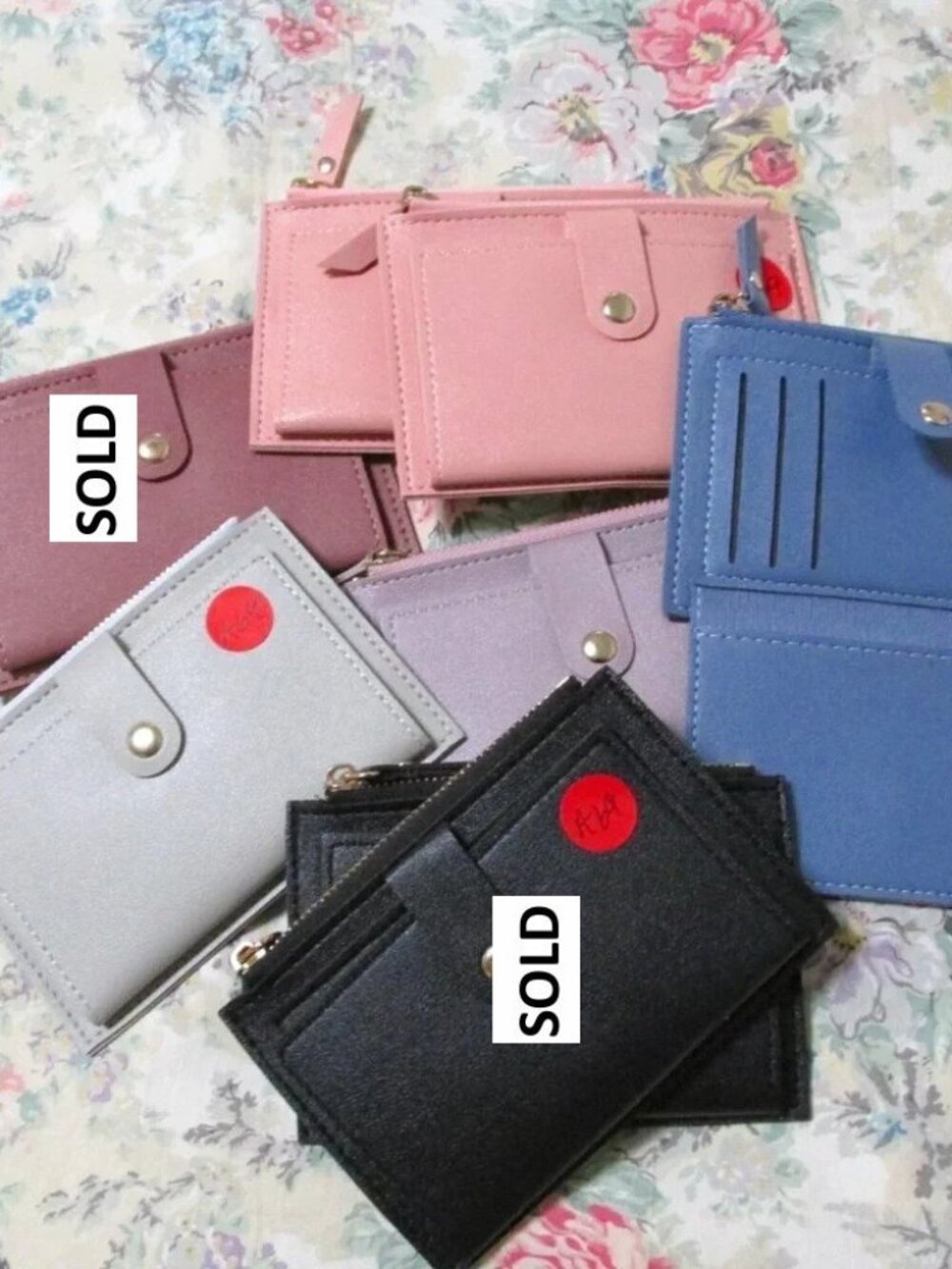 A69-NEW Zip Card Wallet Coin -6 colors to choose from Faux Leather